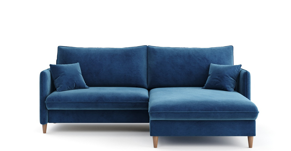 Угловой диван-кровать Берген 222 см синий