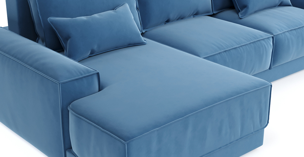 Диван-кровать Модесто 298 см-г угловой синий