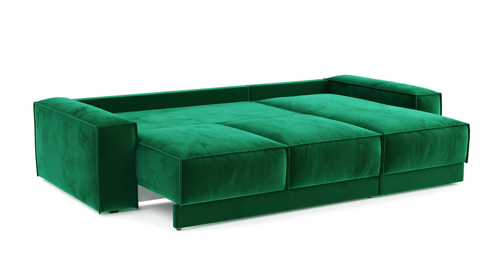 Диван-кровать Модесто 283 см угловой зеленый