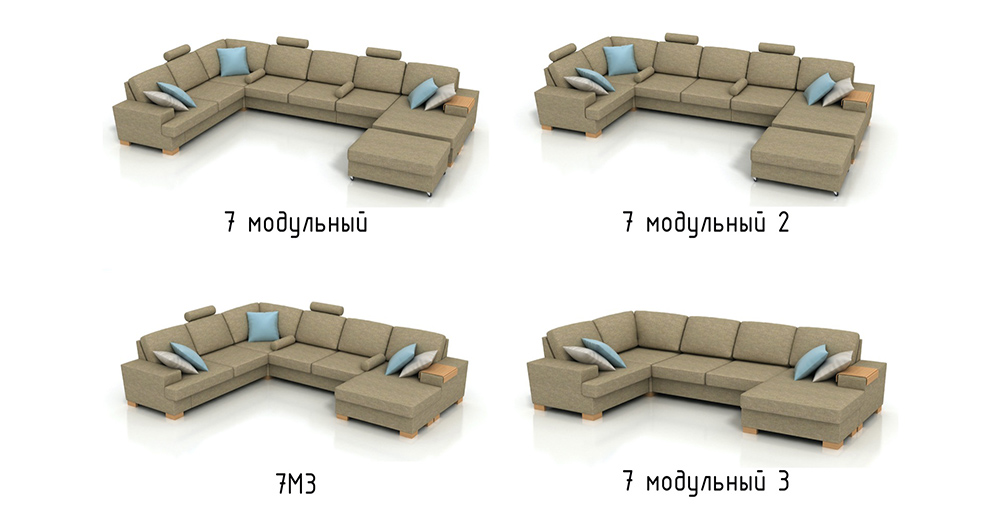 Модульный трёхместный диван Адель