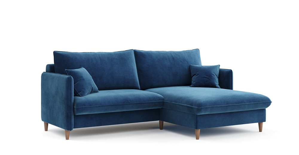 Угловой диван-кровать Берген 222 см синий