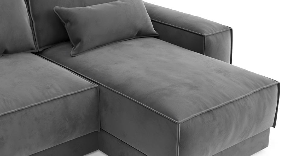 Диван-кровать Модесто 283 см угловой серый