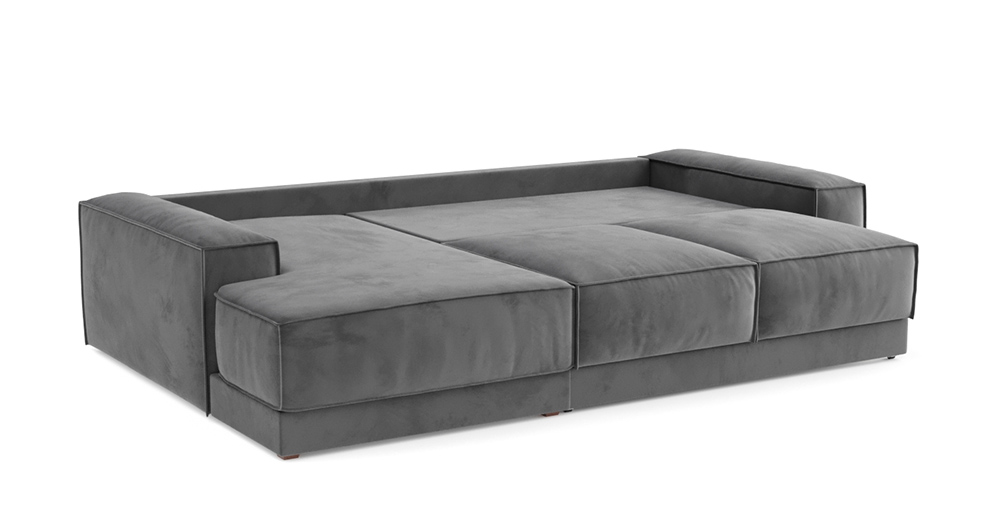 Диван-кровать Модесто 283 см-г угловой серый